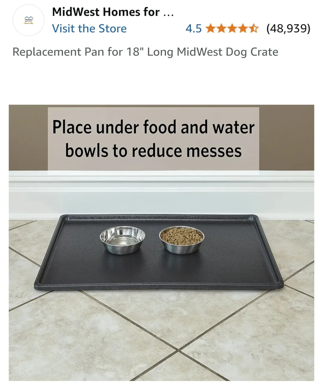 Replacement Pan for 18" Long MidWest Dog Crate image indicator(4)
