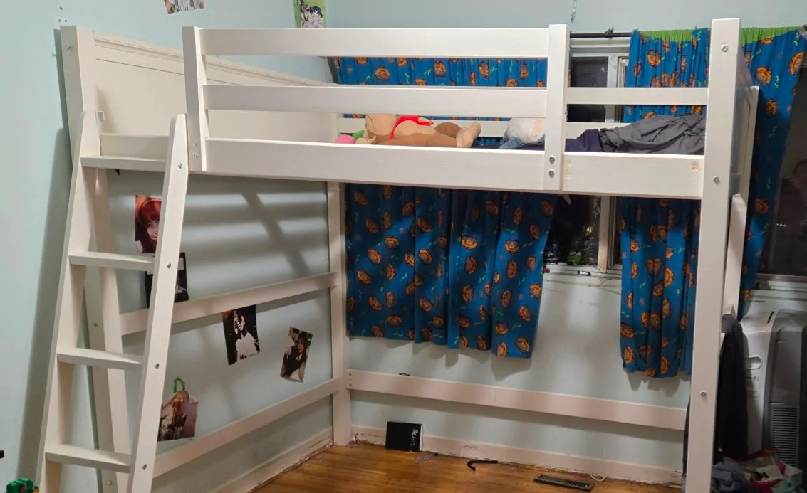 White Loft Bed Frame thumbnail