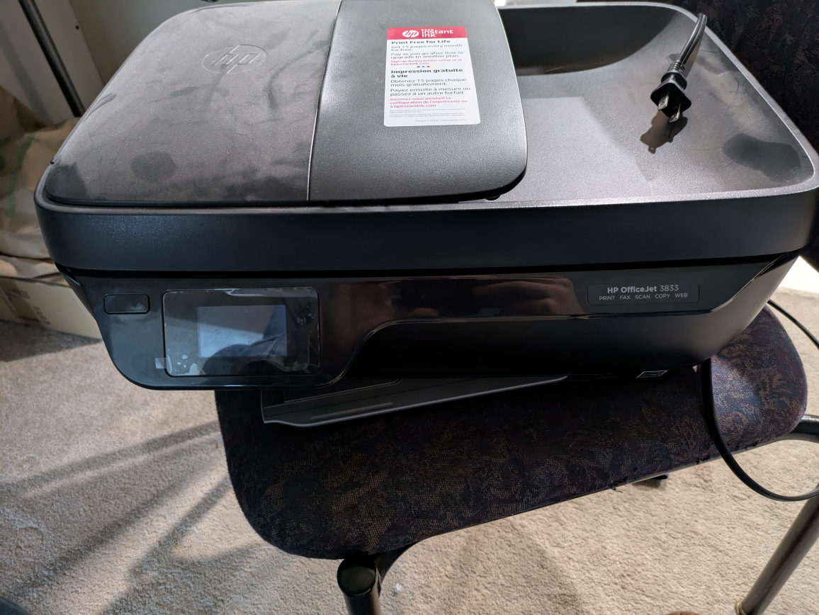 HP OfficeJet 3833 All-in-One Printer #freecycle