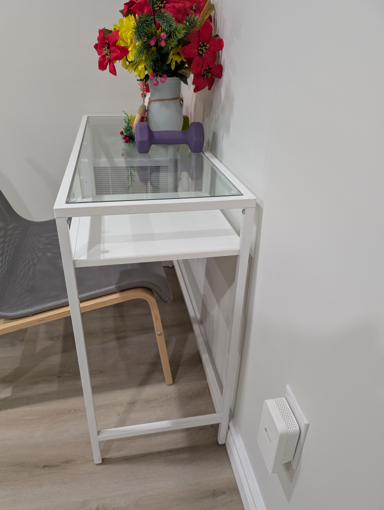 Glass Top Desk with Shelf - photo 3
