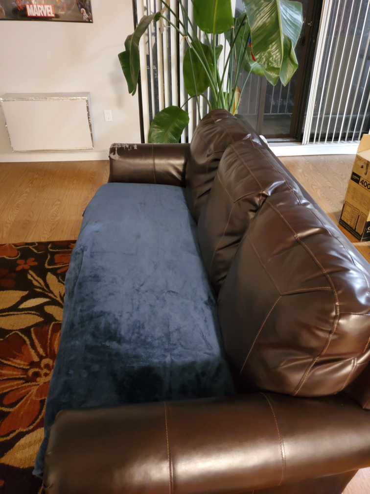 MOVING SALE - Brown Leather Sofa