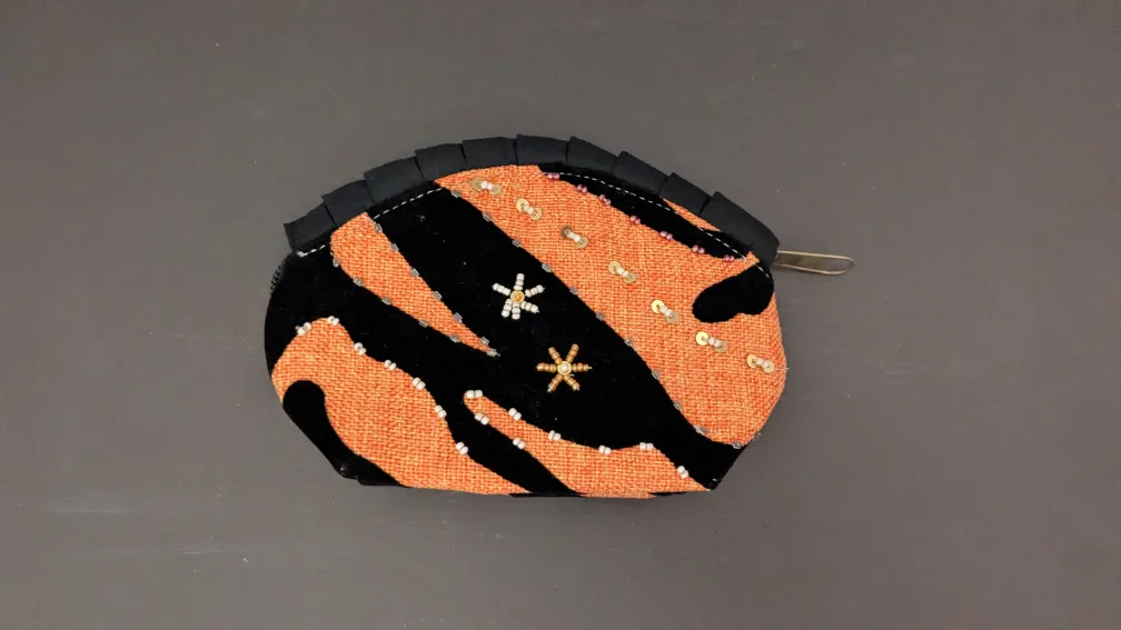 New Orange and Black Zebra Print Hobo Bag image indicator(3)