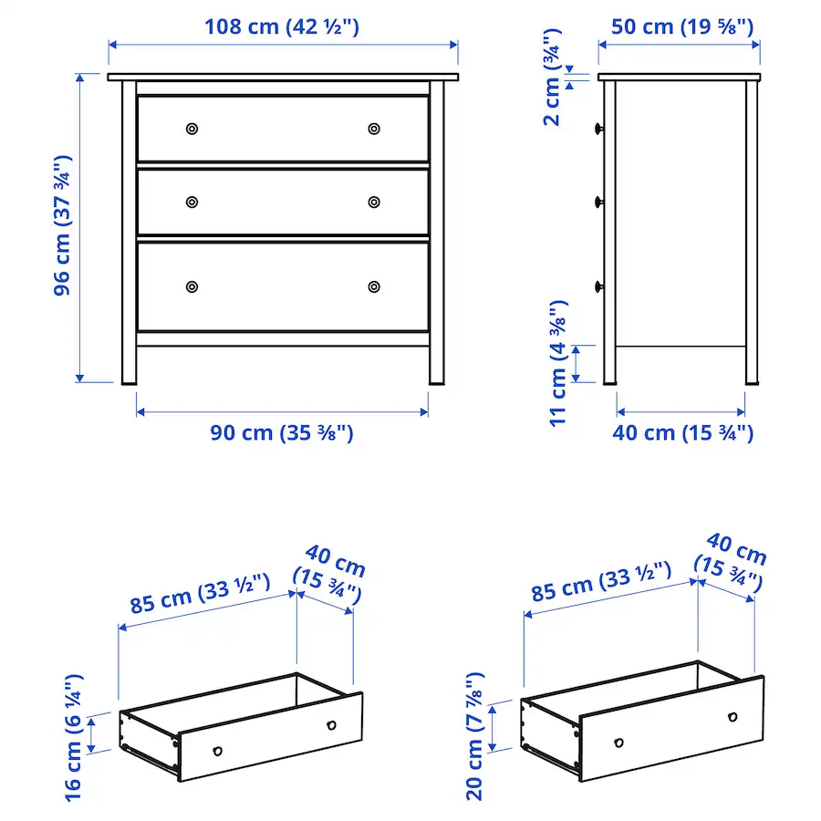 IKEA HEMNES 3-Drawer Chest - photo 2