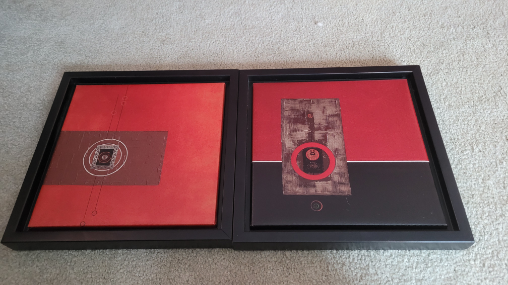 Set of 2 Framed Abstract Wall Art