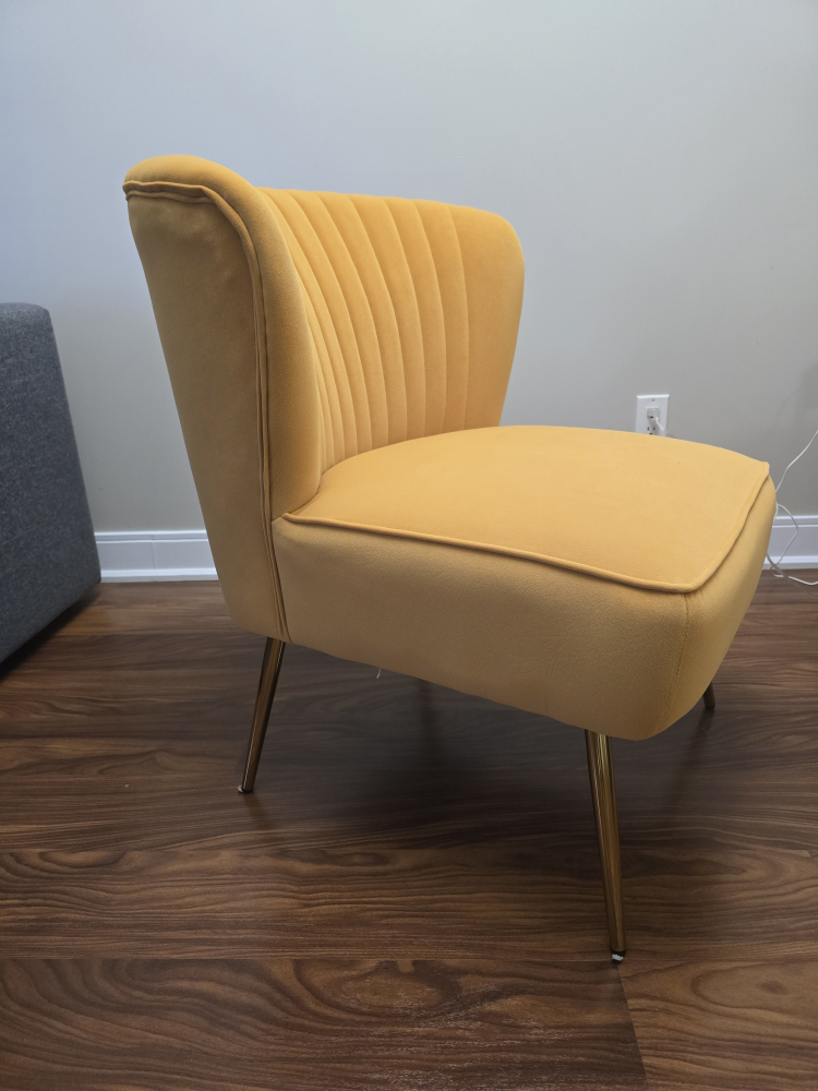 Mustard Yellow Velvet Accent Chairs - photo 2