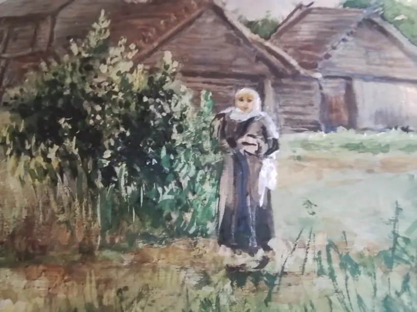 Framed Original Russian Watercolor Painting by Rozov 1966 image indicator(3)