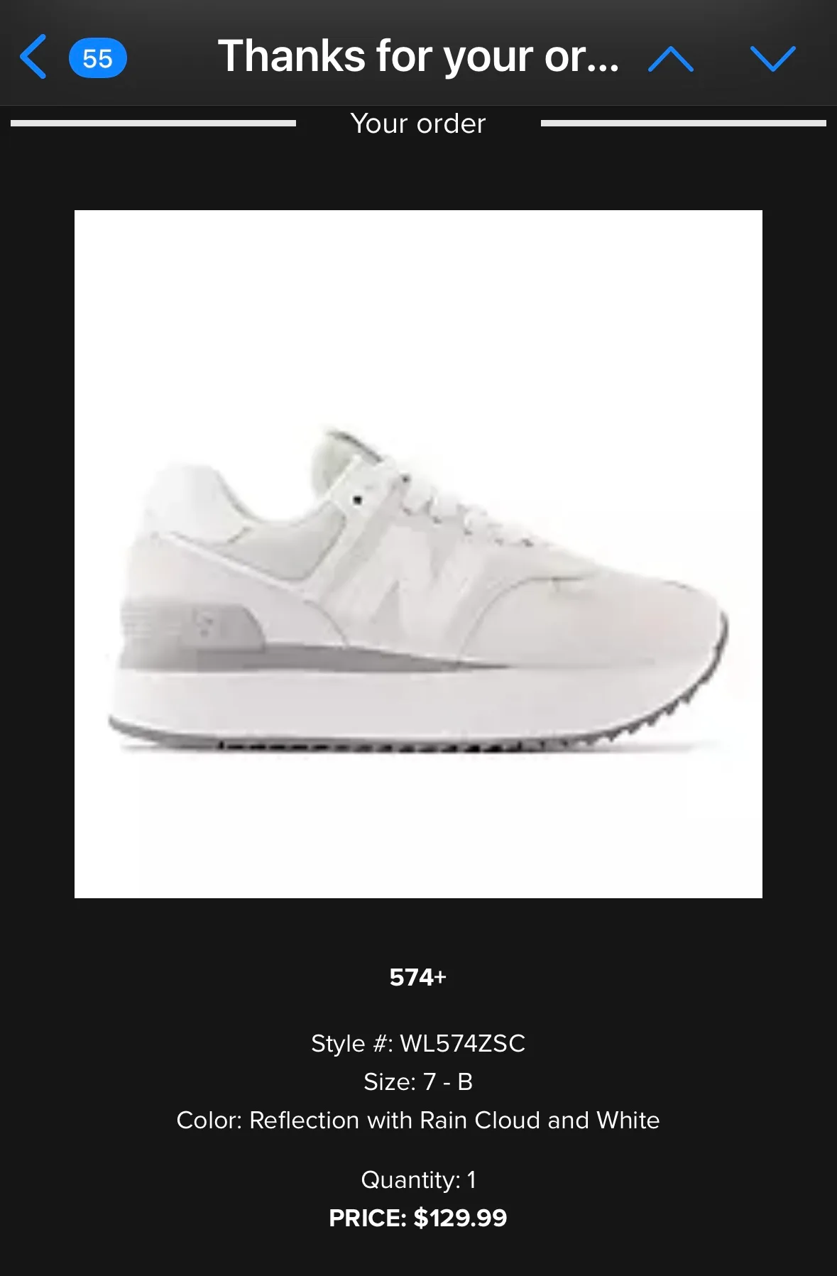 Women’s New Balance 574+ (size 7) White image indicator(4)