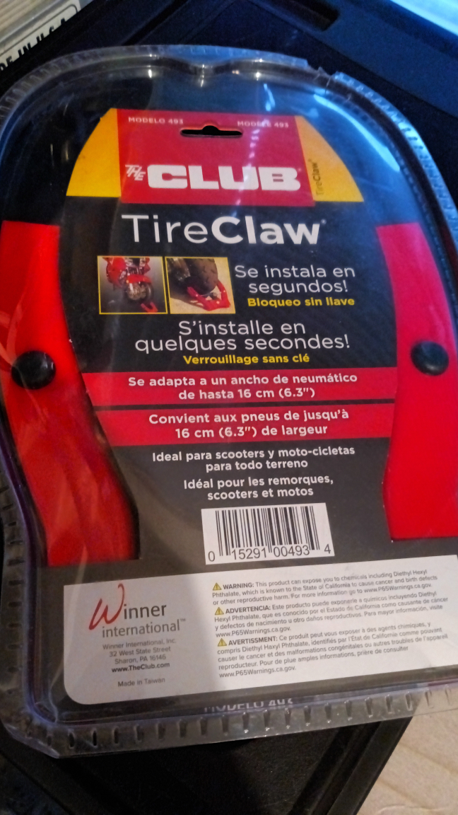 The Club Tire Claw Motorcycle Security Lock - photo 2