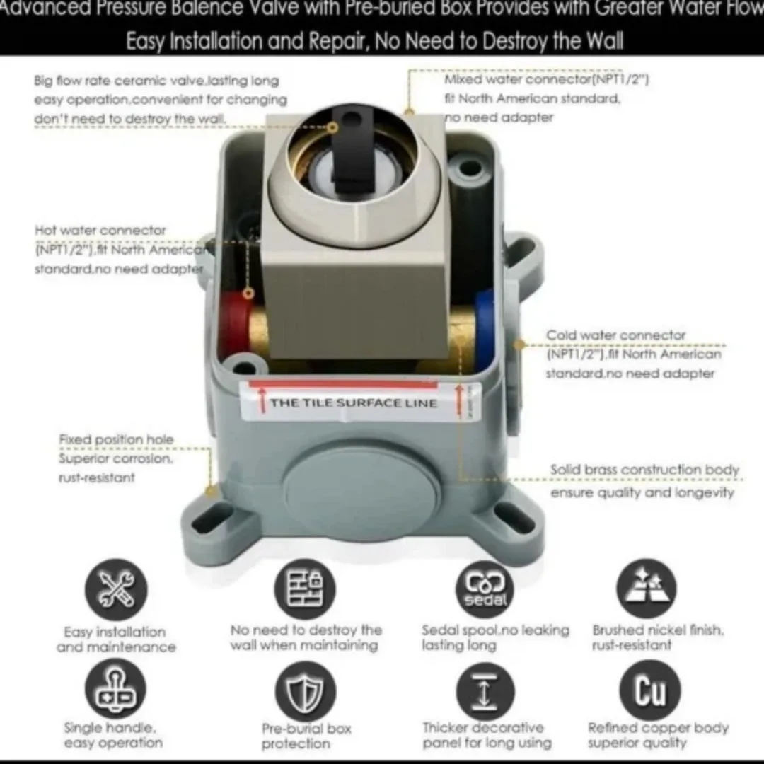 Wall-Mounted Waterfall Bathtub Faucet image indicator(6)