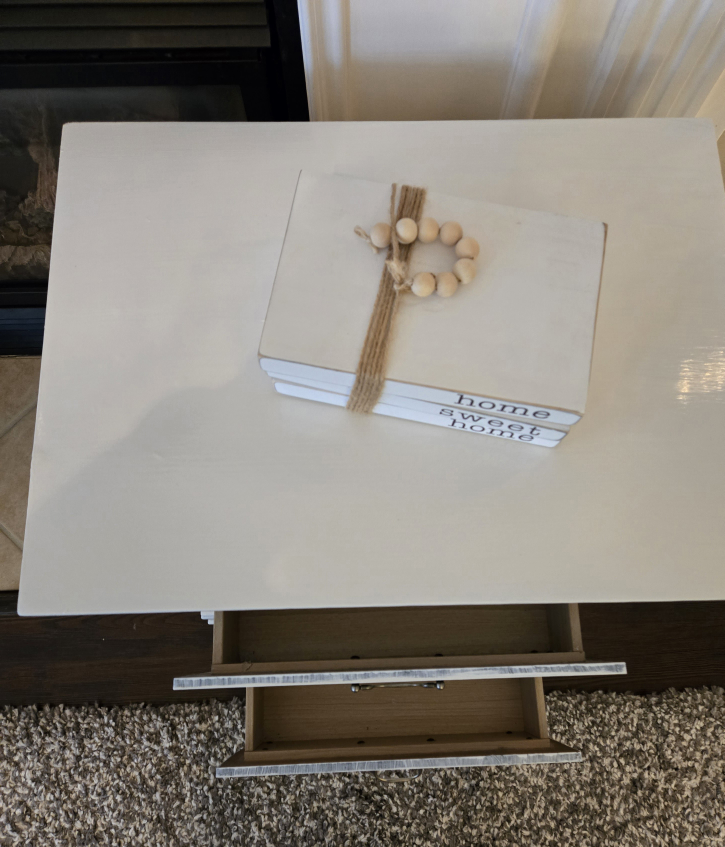 White End Table with Two Drawers - photo 4