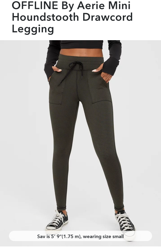 Aerie Offline by Aerie Mini Houndstooth Drawcord Leggings