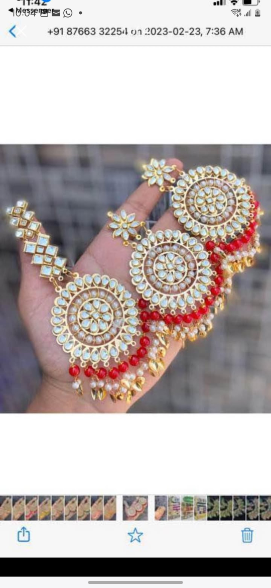 Gold Tone Indian Earrings and tikka ( New