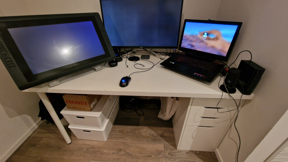 IKEA White Desk with Drawers