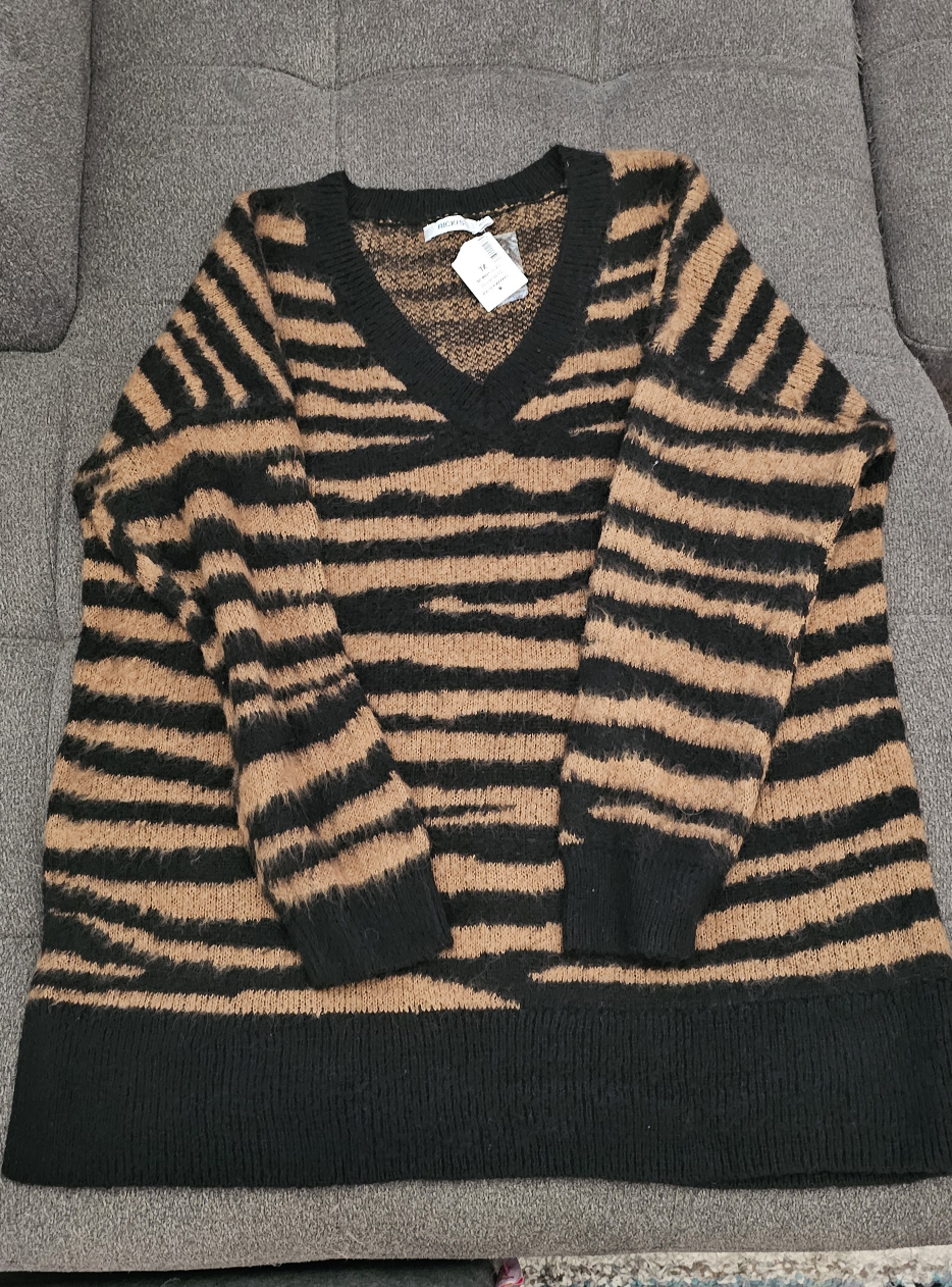 Ricki's Black and Tan Striped Sweater