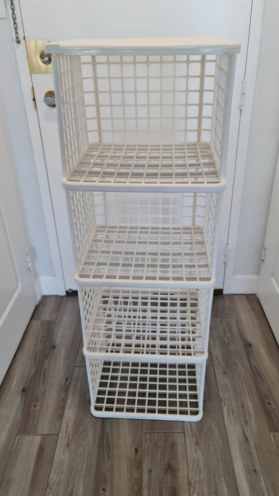 Set of 2 White Plastic Storage Shelves