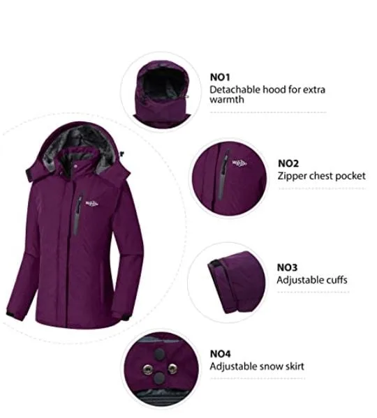 New Wantdo Women's Ski Winter Jacket Hooded Windproof image indicator(4)