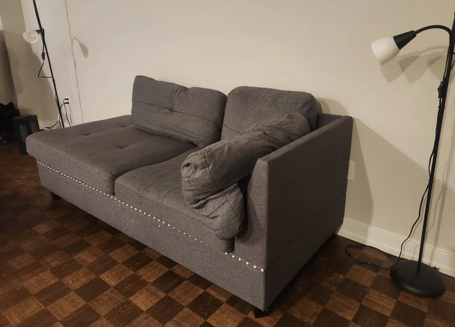 Grey Sofa with Ottoman image indicator(2)
