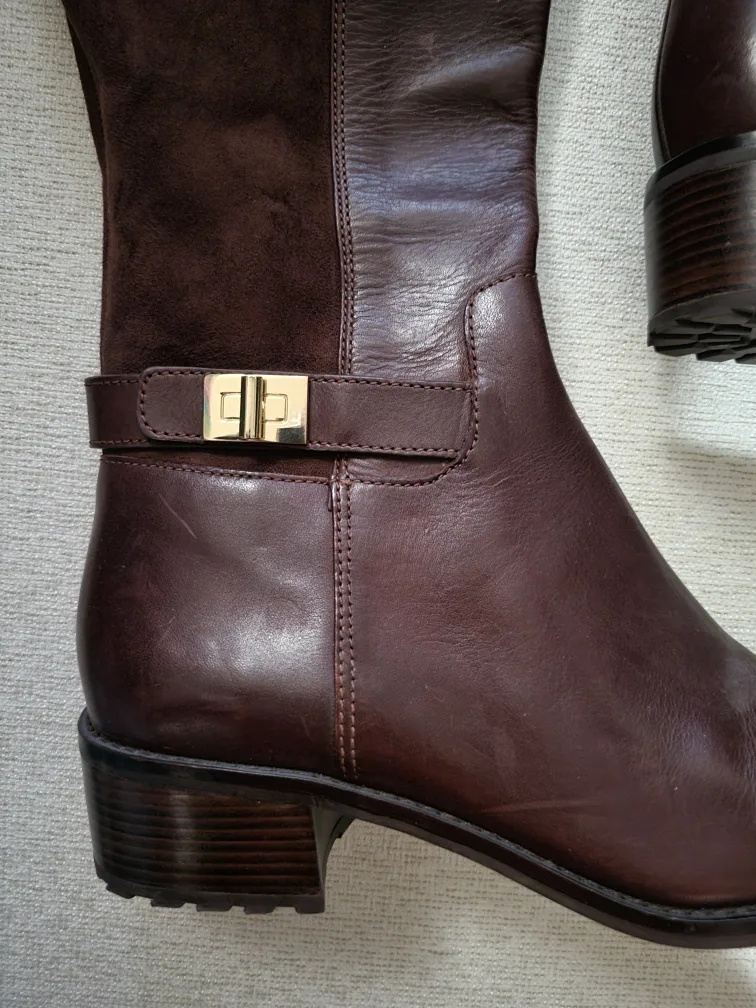 Cole Haan Brown Leather Knee High Boots image indicator(3)