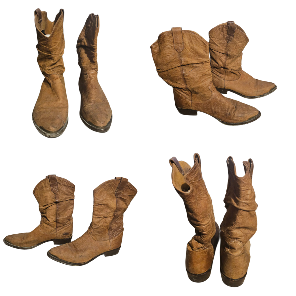 Vintage Brown Suede Cowboy Boots - photo 2