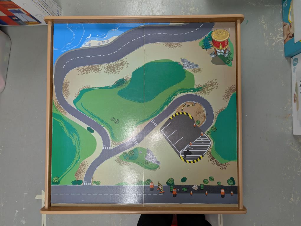 Wooden Race Track Table for Cars, Trains or Blocks