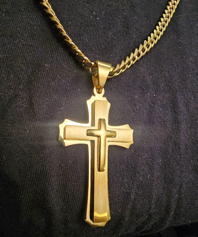 Gold filled  Curb Chain with Cross Pendant image indicator(2)
