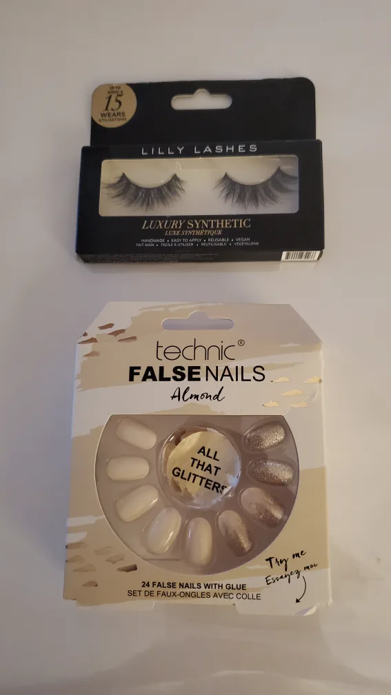 TRADE Eyelashes and Tech Almond False Nails for a chocolate bar. thumbnail