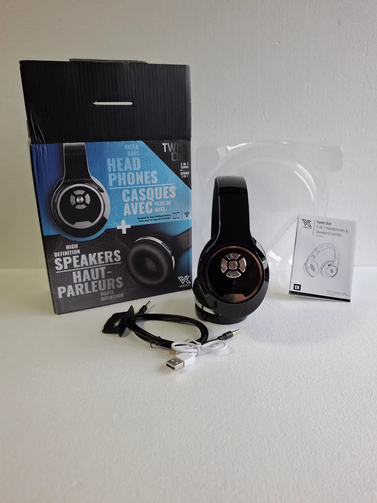 twist out wireless headphones and speakers 2 in 1 combo image indicator(2)