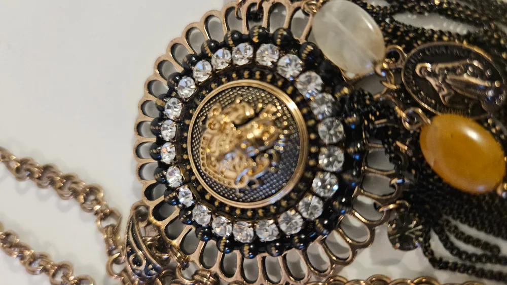 Gold and Black Statement Necklace, brand new image indicator(9)