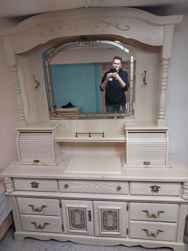 White Vanity Dresser with Mirror