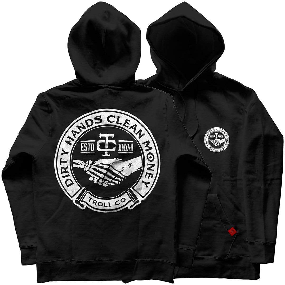 Troll Co. Dirty Hands Clean Money Black Pullover Hoodie