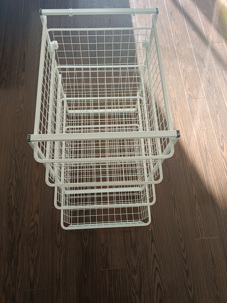 White Wire Storage Baskets