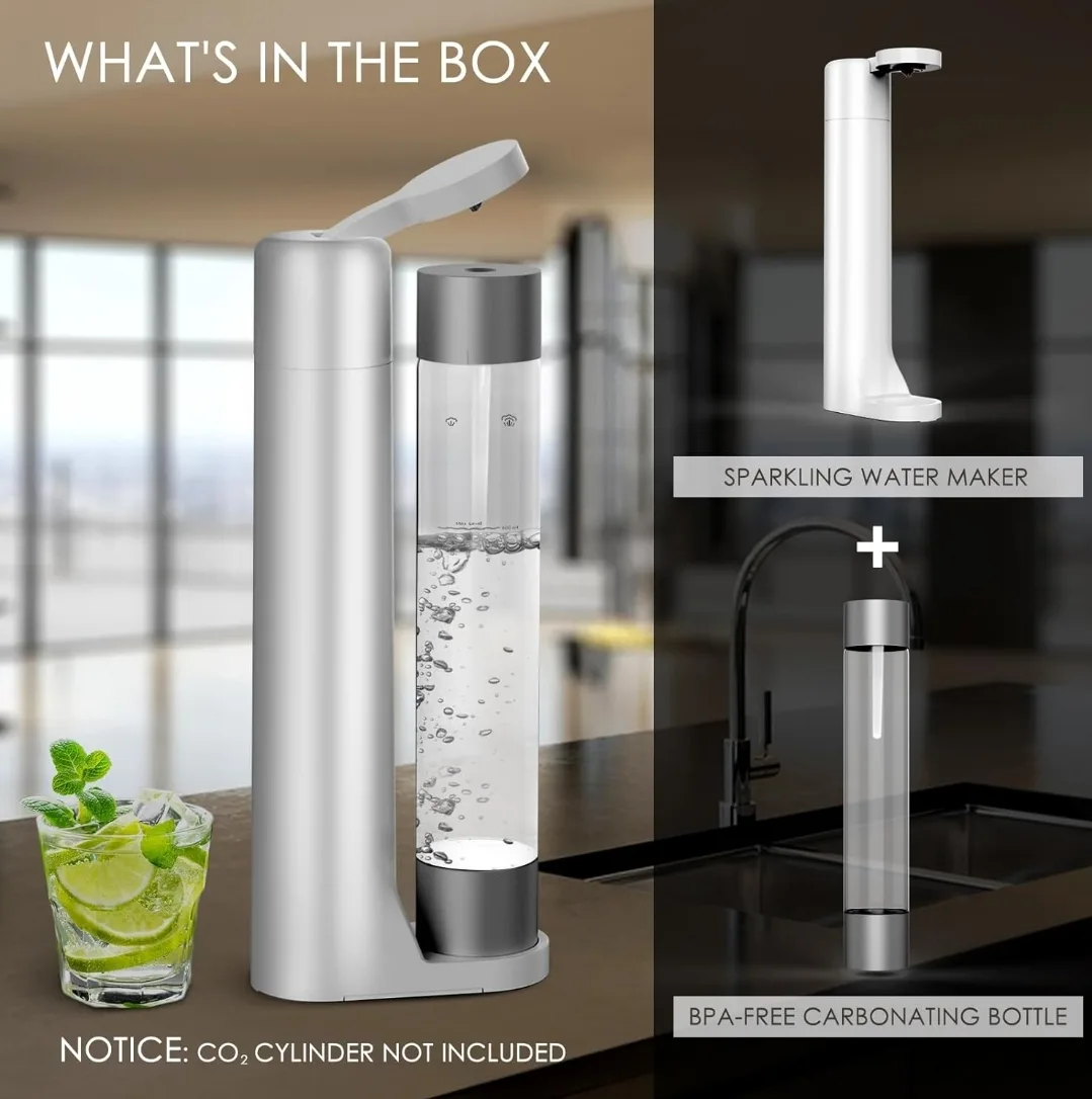Sparkling Water Maker, Soda Machine, 1L BPA Free Bottle image indicator(8)