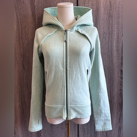 Lululemon light mint Green Zip Up Hoodie size 6