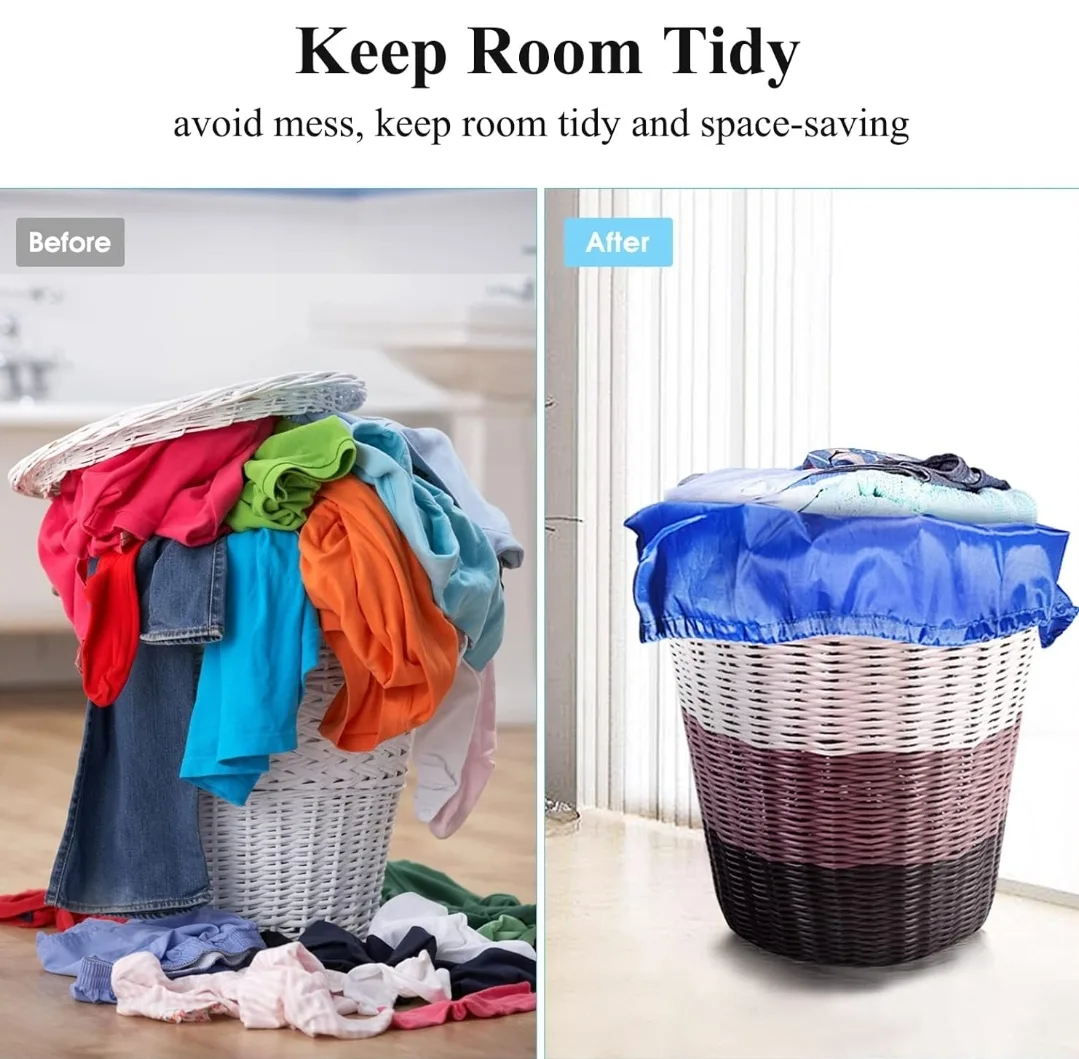 OTraki 2-Pack Heavy-Duty Laundry Bags 28x45in (Blue & Black) image indicator(5)