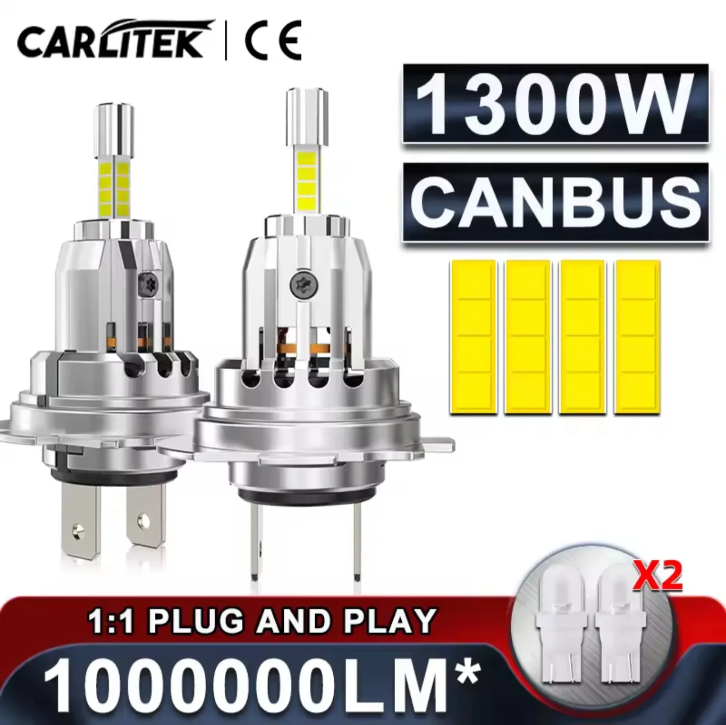 H7 LED Headlight Headlamp Bulb 650OK 4 Side CSP Chip image indicator(2)