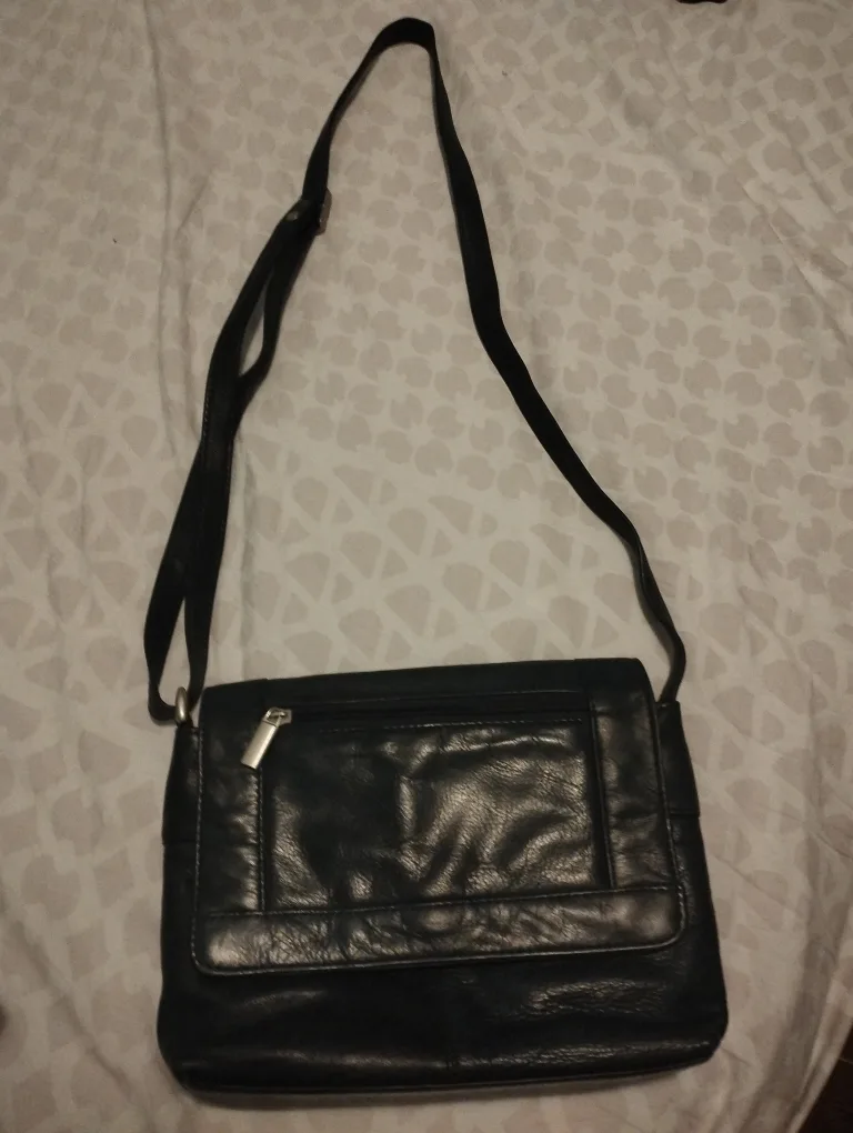 Blue Leather Sling Bag #freecycle thumbnail