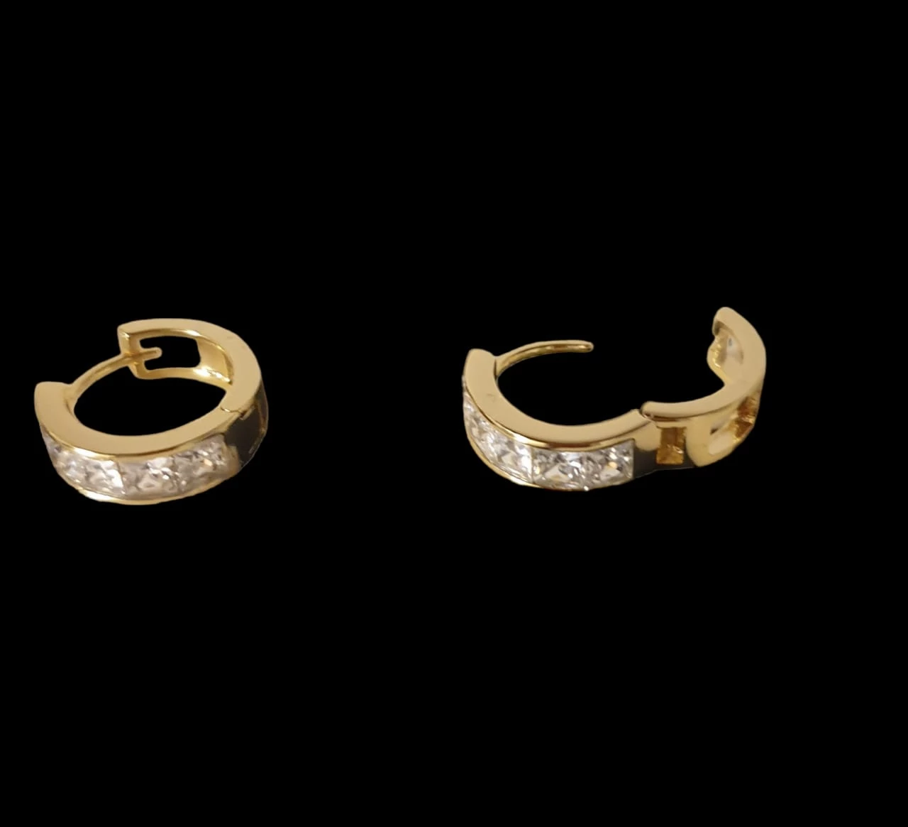 Romanian Gold Crystal Hoop Earrings - photo 3