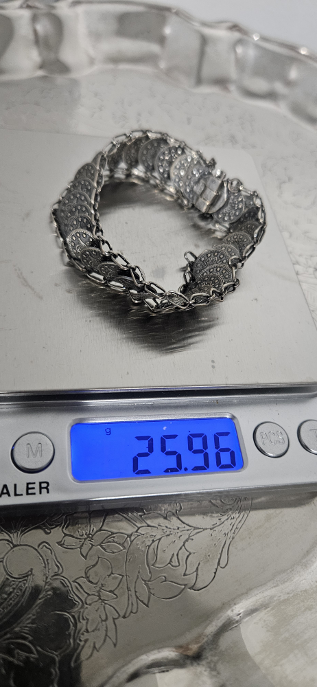 silver coin 925K stamped bracelet - photo 4