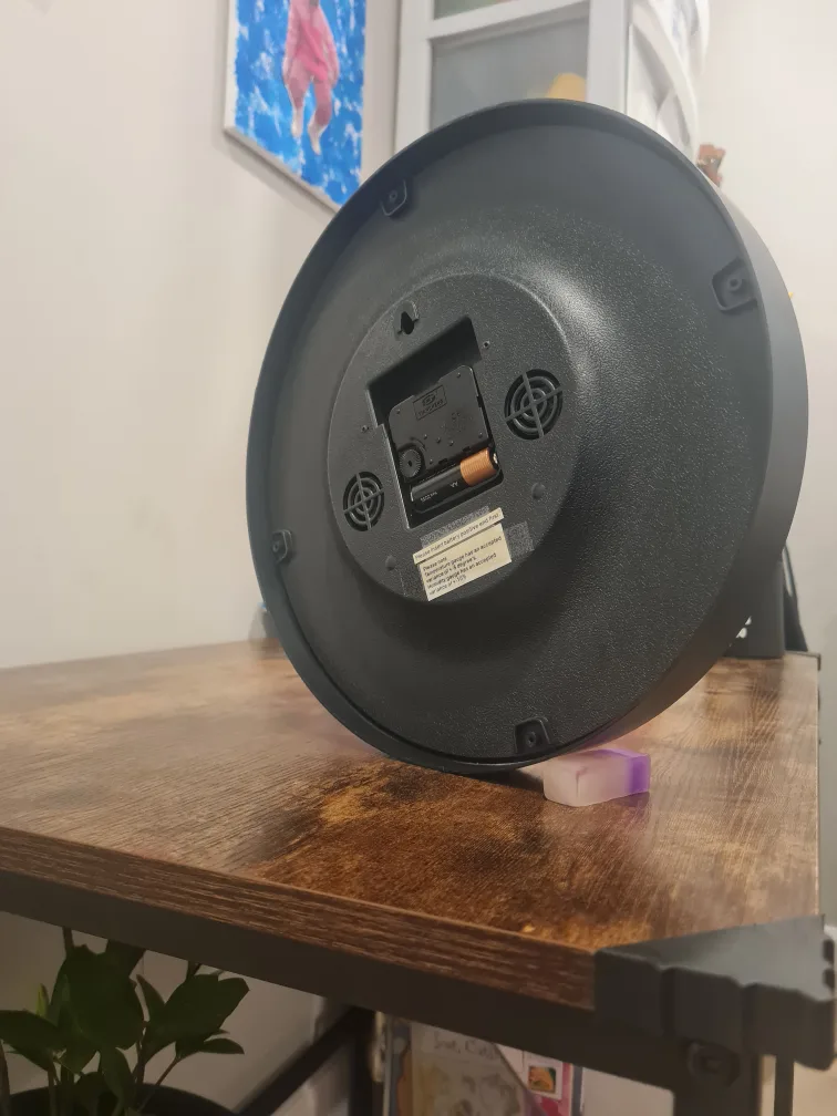 Black Wall Clock with Temperature and Humidity image indicator(7)