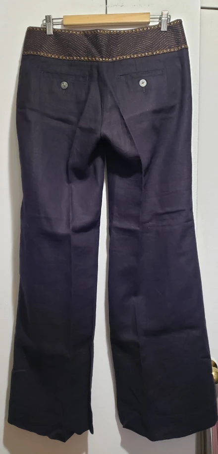 Anthropologie linen 0ants with decorative waist - photo 5