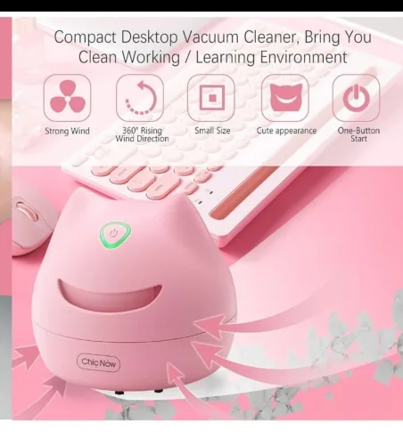 ChicNow Pink Cat Desktop Vacuum Cleaner image indicator(3)