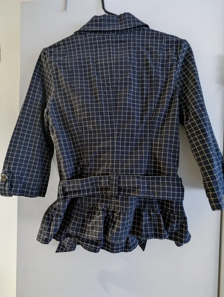 Guess Navy Blue stripe plaid blazer image indicator(2)