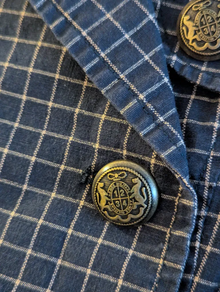 Guess Navy Blue stripe plaid blazer image indicator(3)