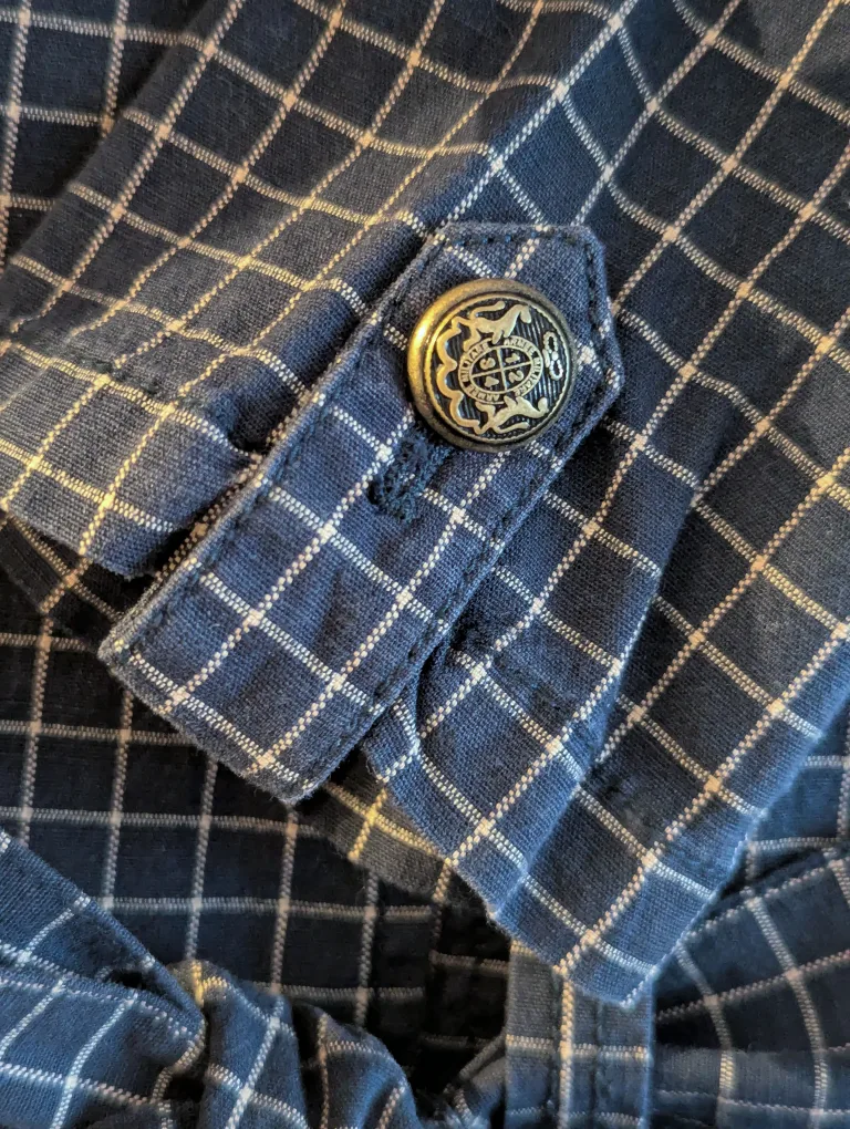 Guess Navy Blue stripe plaid blazer image indicator(4)