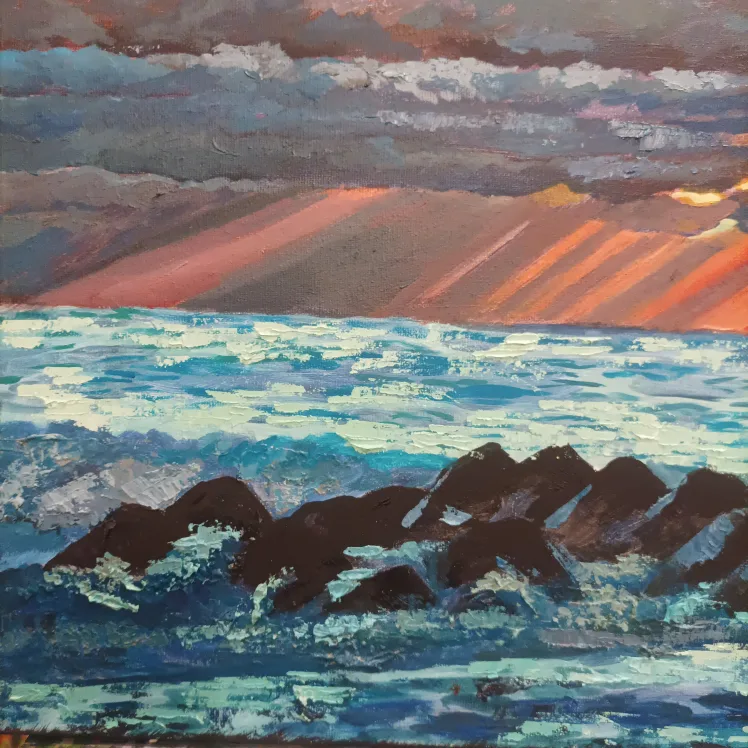 Original Ocean Sunset Painting image indicator(6)