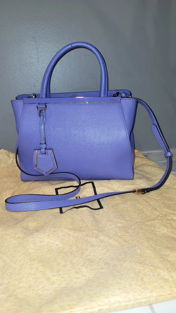 Fendi 2Jours  Purple Leather Handbag image indicator(4)