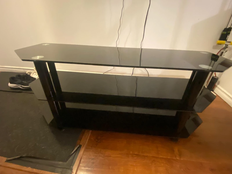 Black Glass TV Stand - photo 4