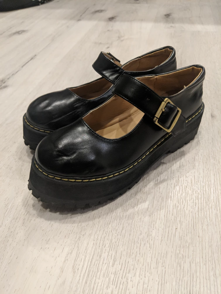 Black Platform Mary Jane Shoes
