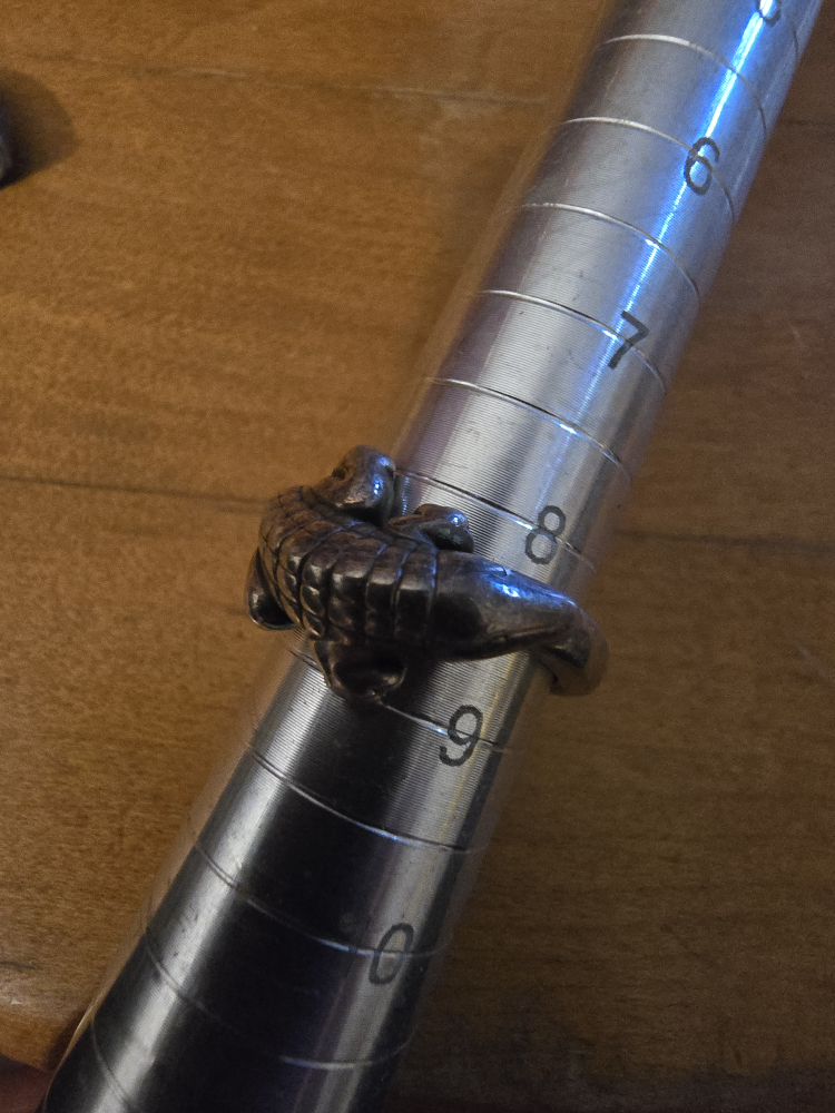 925 Silver Alligator Ring Size 8.5