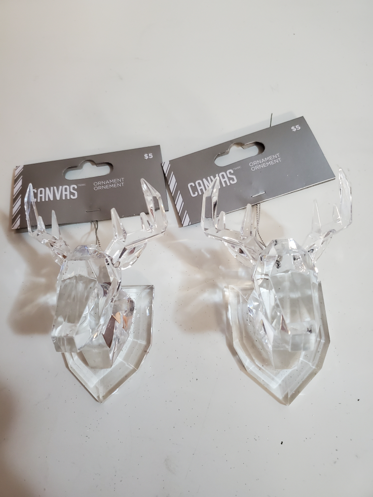 Bundled lot of Silver/Clear Themed Deer Ornaments - photo 5